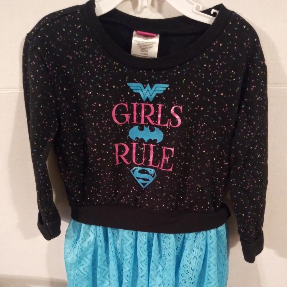 DC Comics black girl dress size 5/6 superheros